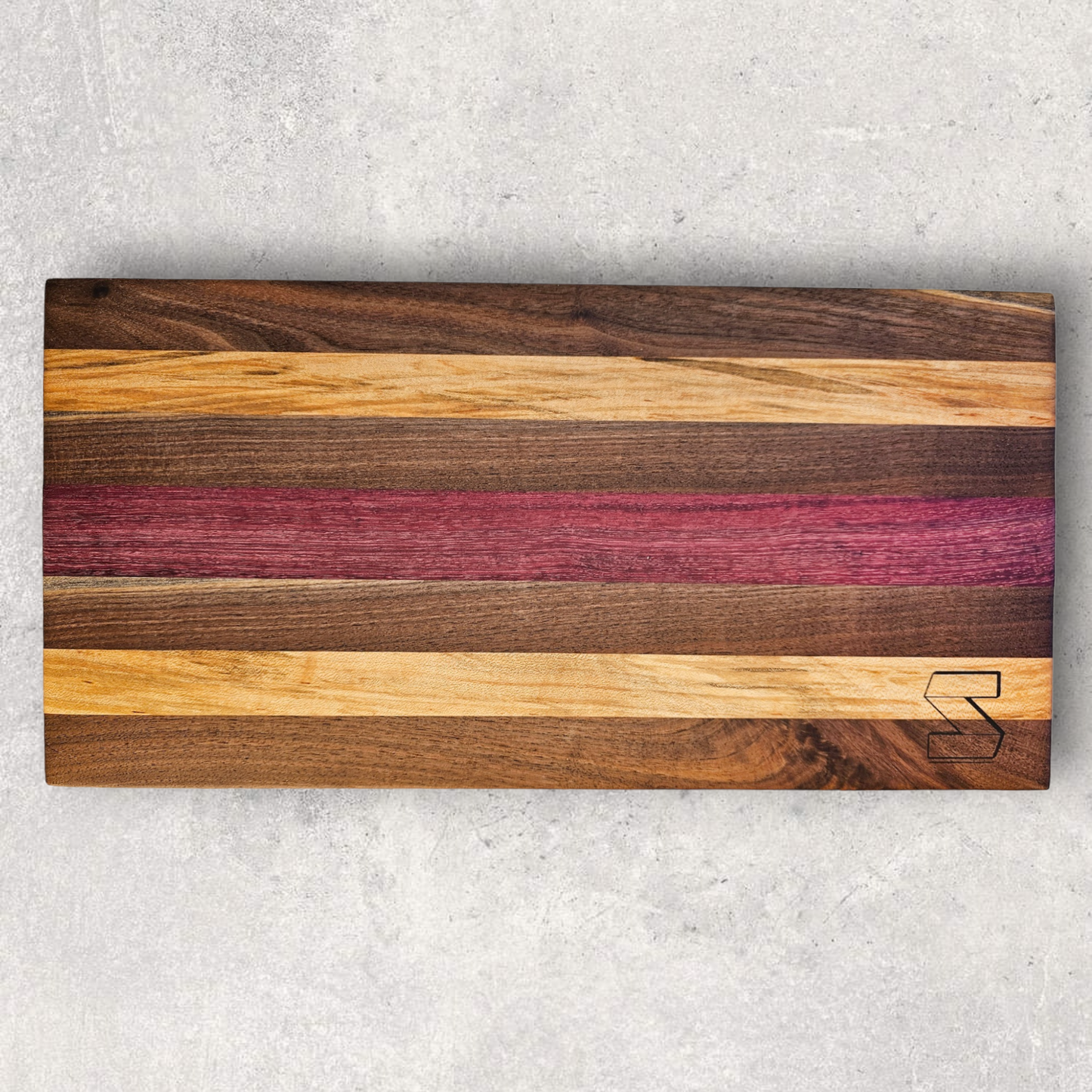 PURPLE STRIPE EDGE GRAIN CUTTING BOARD