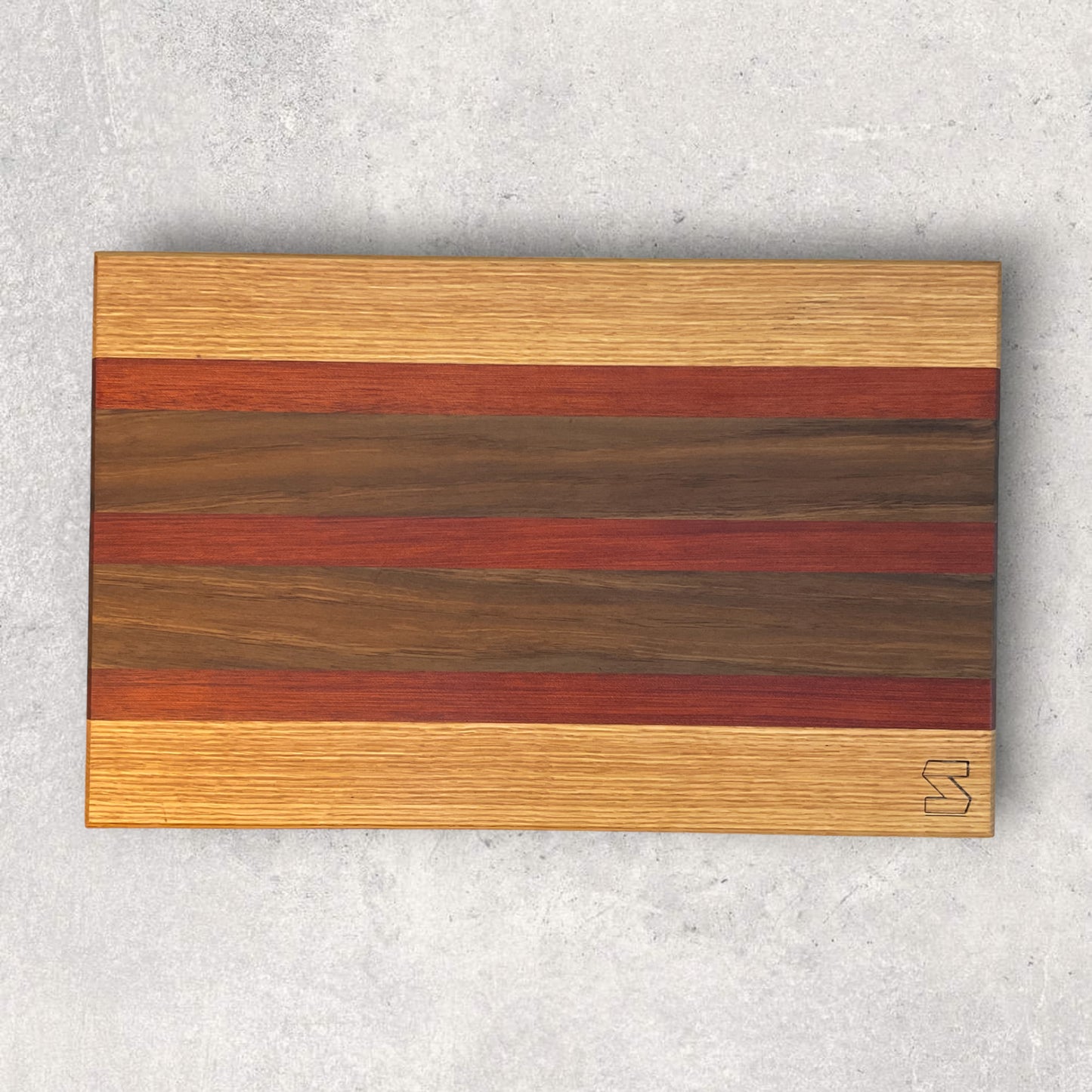 OAK WALNUT BLOODWOOD CUTTING BOARD